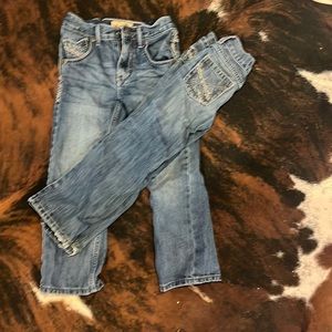 2 pairs. Wrangler 20x. Size 6 boys